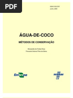 Métodos de conservação água de coco