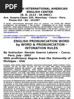 English Pronunciation Rules Virtual Comunicacion Linguistica