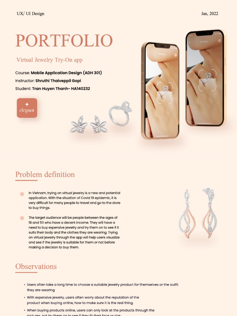 Virtual Jewelry Try On App Portfolio Pdf Mobile App Online Shopping
