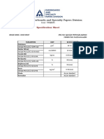 ITC Limited - Paperboards and Specialty Papers Division: Specification Sheet