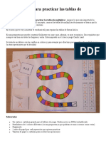 Juego de Mesa para Practicar Las Tablas de Multiplicar