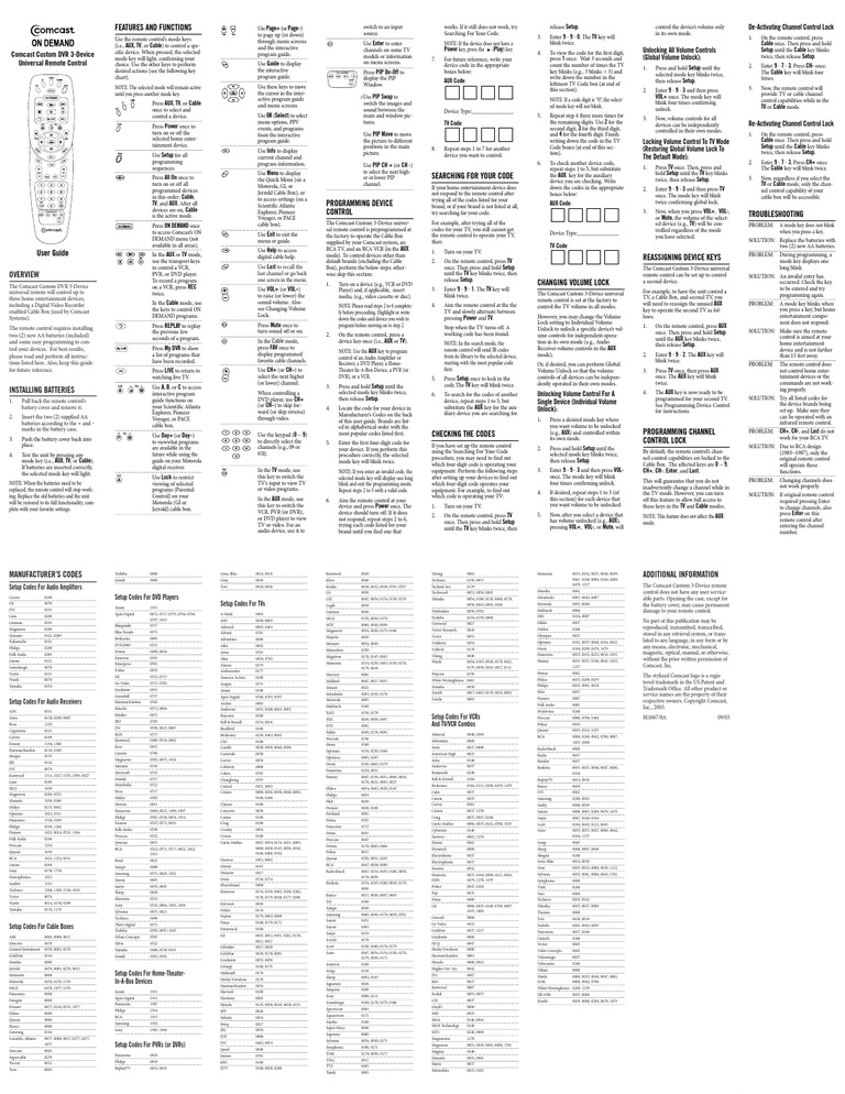 Comcast Dvr Remote Manual Remote Control Digital Video Recorder