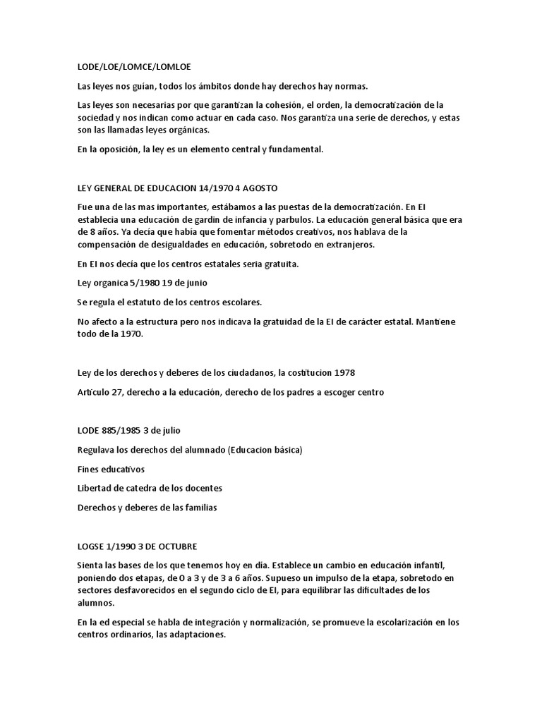 Evolución de las leyes educativas en España | PDF | Educación primaria