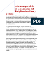 Sobre La Relación Especial de Sujeción en La Dogmática Del Derecho Disciplinario Militar y Policial