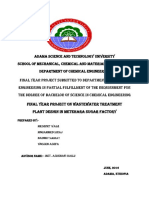 Wastewater Treatment Plant Design in Metehara Sugar Factory