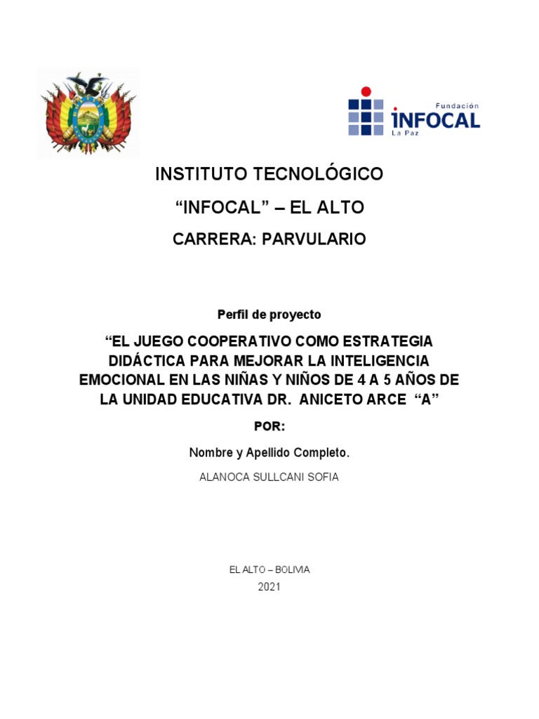 Proyecto de Grado Infocal Sofia Alanoca Final | PDF | Las emociones ...