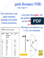 Nuclear Magnetic Resonance (NMR) : Magnets Different Orientations M - I, ,+I