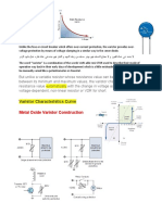 Varsitore: Varistor Characteristics Curve