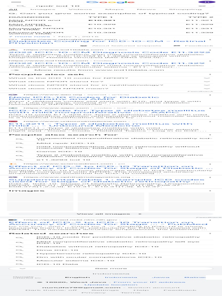 Mild Npdr Icd 10 Code For Anxiety