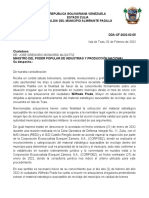 Solicitud de apoyo para proyectos de agua potable en islas de Venezuela