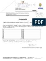 Timbro - 112-Circolare Uscita Anticipata Per Assemblea Sindacale Di LUNEDI' 4 Aprile 2022