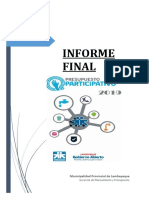 Informe Final Presupuesto Participativo 2019