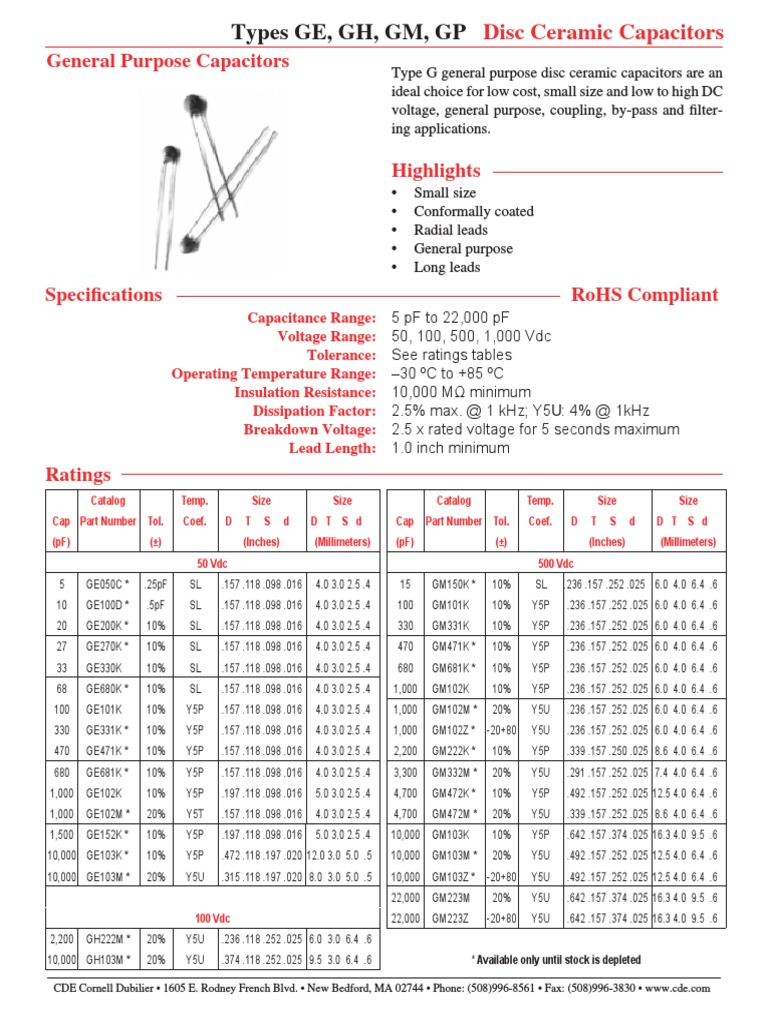 General Purpose Capacitors | PDF | Capacitor | Manufactured Goods