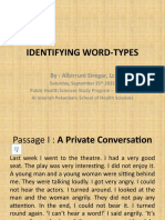 Identifying Word-Types (English)