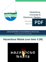 Hazardous, Universal & Electronic Wastes: Education Curriculum High School Program