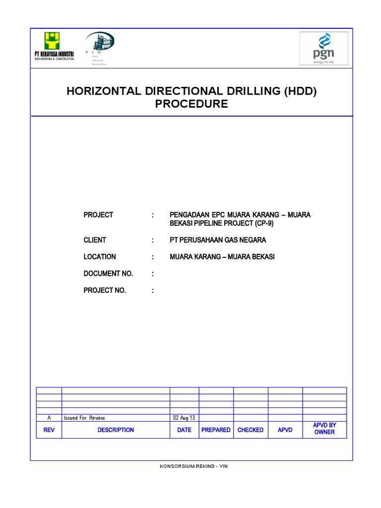 5.3 HDD Procedure | PDF | Pipe (Fluid Conveyance) | Stress (Mechanics)