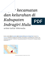 Daftar Kecamatan Dan Kelurahan Di Kabupaten Indragiri Hulu - Wikipedia Bahasa Indonesia, Ensiklopedia Bebas