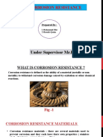 Corrosion Resistance: Under Supervisor MR - Bilal