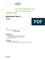 Mathematics Stage 7 Sample Paper 2