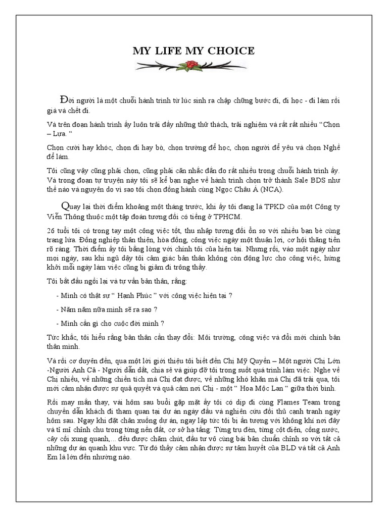 My Life My Choice | PDF