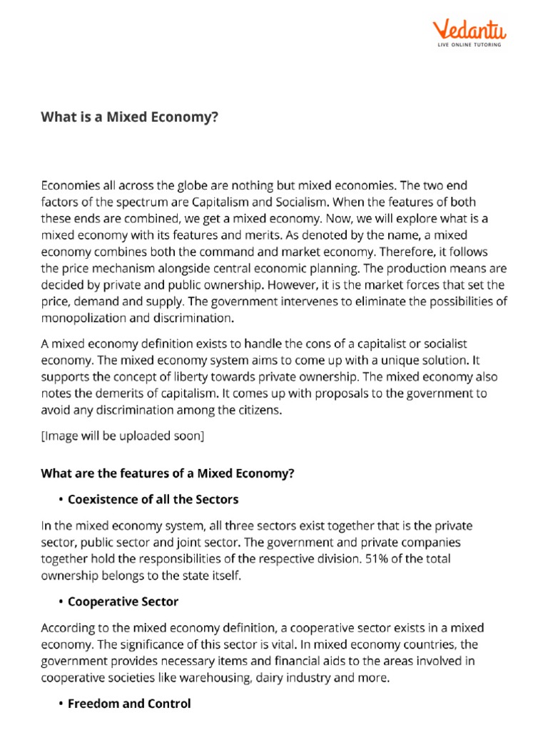Mixed Economy - Definition, Features and Merits | PDF