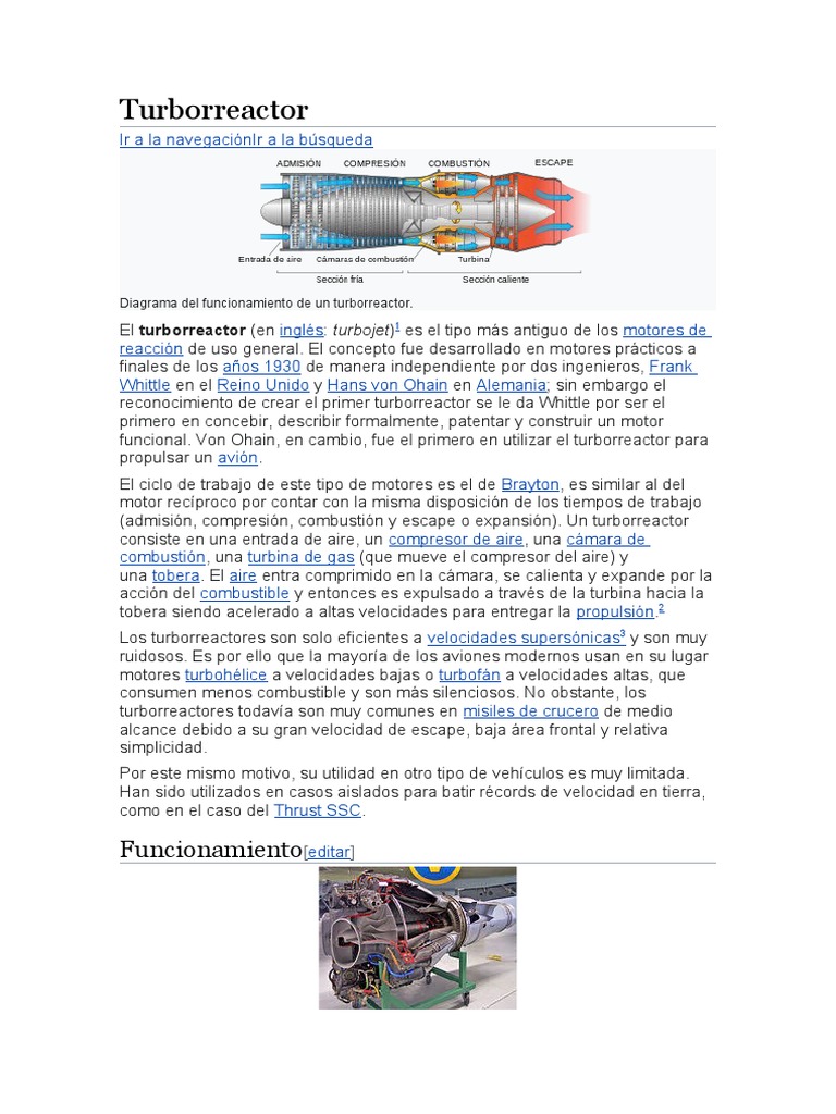 Turborreactor | PDF | Máquinas | Motor a reacción