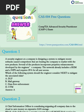 CASP+ CAS-004 Exam Practice Questions | PDF