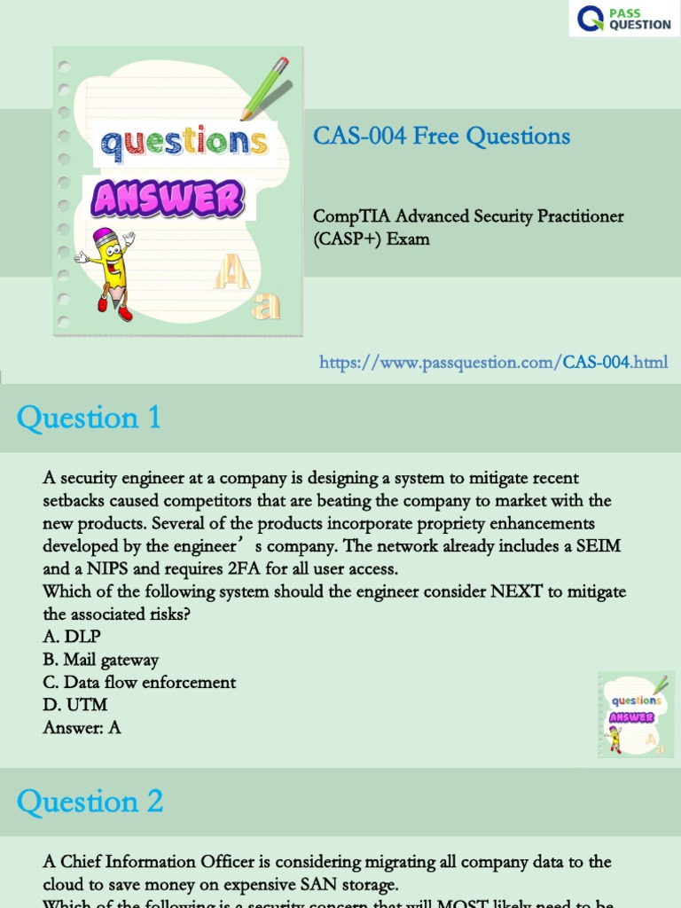 CASP+ CAS-004 Exam Practice Questions | PDF