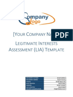 OUR Ompany AME Egitimate Nterests Ssessment Emplate: (Y C N) L I A (LIA) T