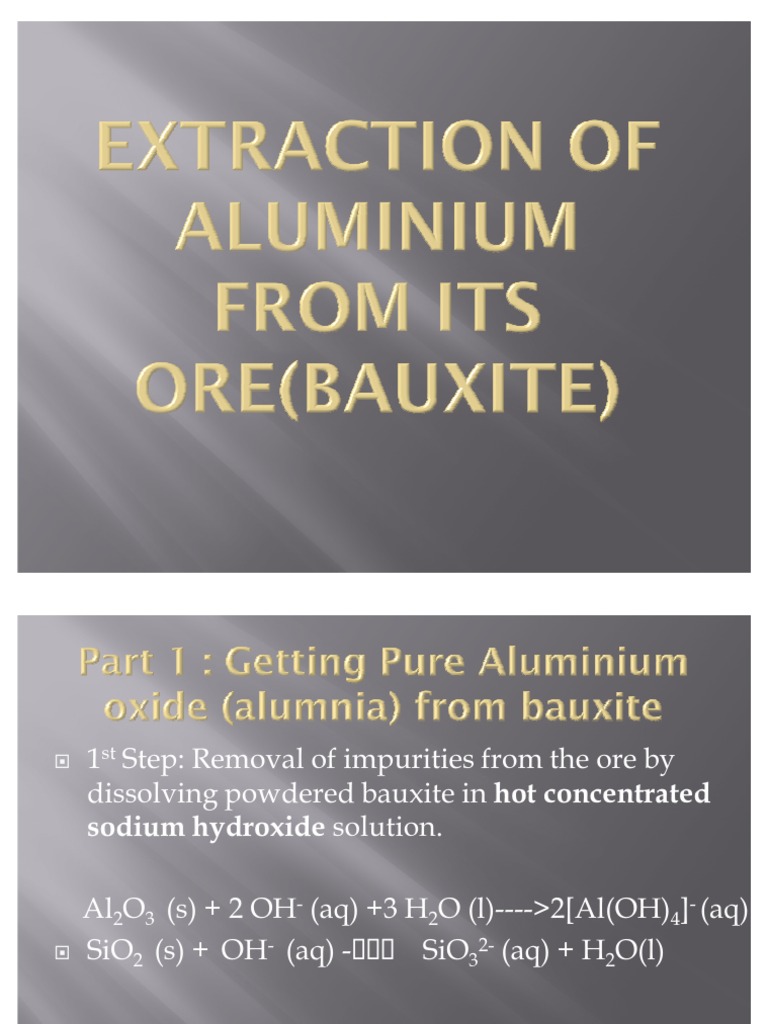 Aluminium Extraction from Bauxite | PDF | Science & Mathematics ...