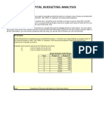 Capital Budgeting Analysis