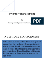 Inventory Management: BY Ram Prasad Parajuli (Prem), PH.D