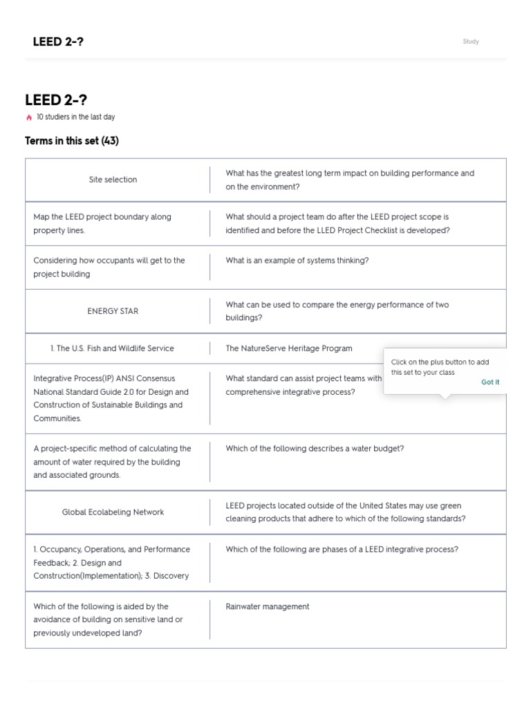 LEED Study Guide for Professionals | PDF | Leadership In Energy And ...