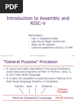 Introduction To Assembly and Risc-V