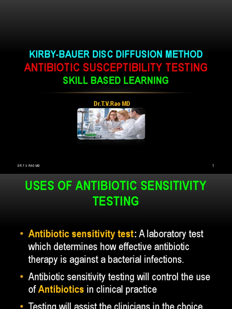 KIRBYBAUER DISC DIFFUSION METHOD ANTIBIOTIC SUSCEPTIBILITY TESTING