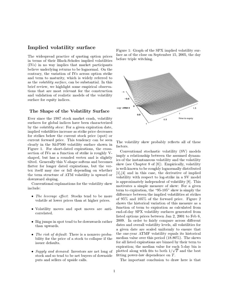 Volatility Surface Analysis | PDF | Volatility (Finance) | Black ...