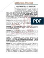 Promesa de Contrato de Trabajo Constructora Moreno Alberto Ramos Jaimes