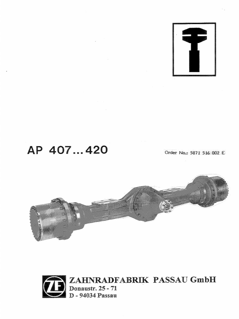 ZF Axle AP 407 420 MANUAL PDF