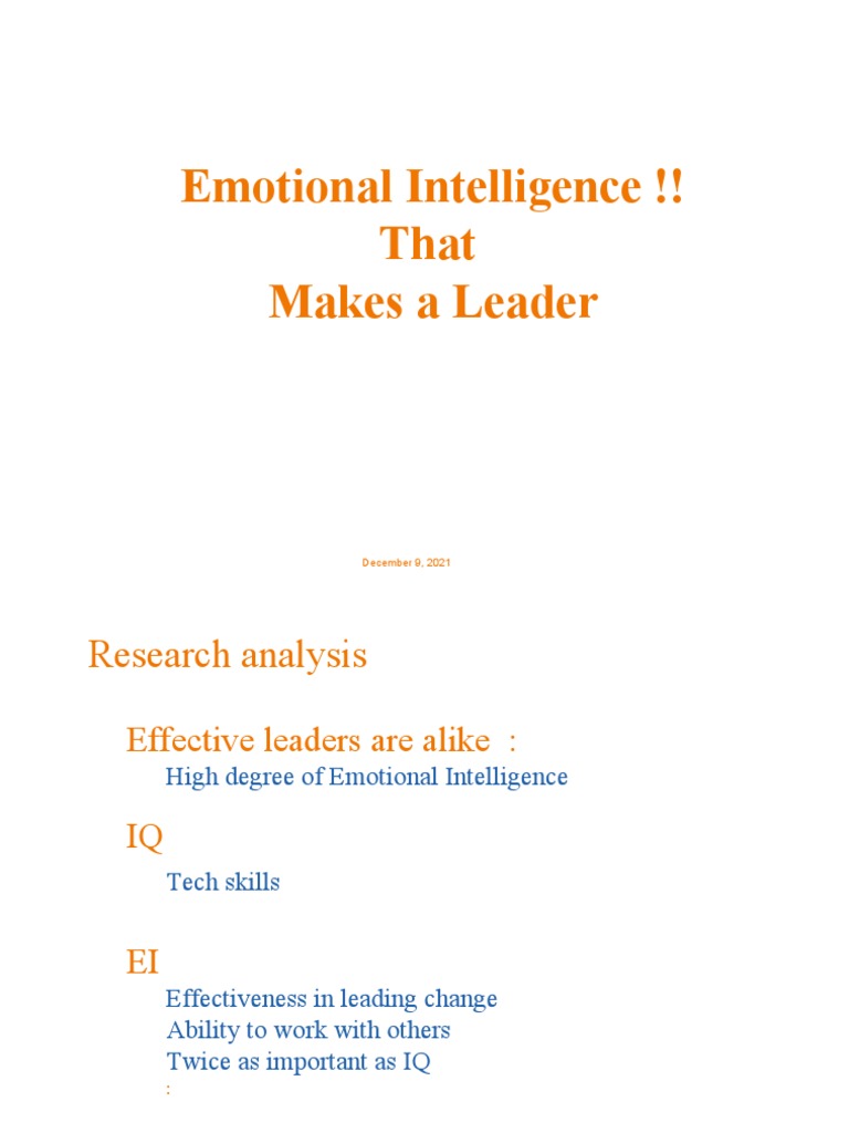 Emotional Intelligence | PDF | Emotional Intelligence | Intelligence