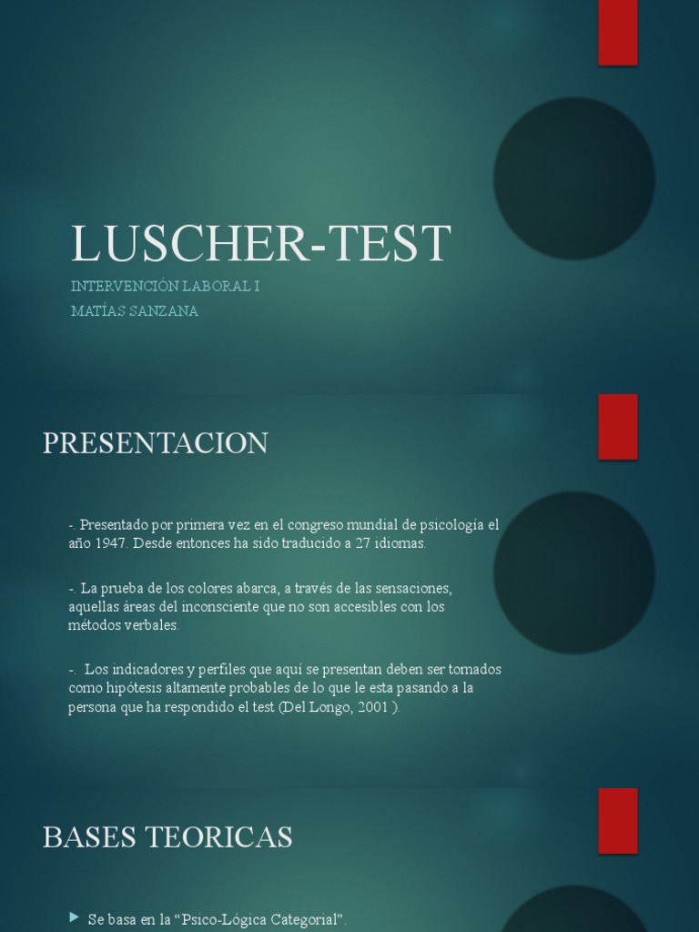 Interpretación del Test de Lüscher | PDF | Color | Sicología