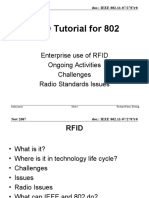 RFID Tutorial For 802: Enterprise Use of RFID Ongoing Activities Challenges Radio Standards Issues