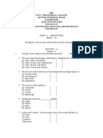 2nd Sem 2nd Internal Exam 2022