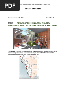 THESIS SYNOPSIS 3 Integrated Handloom Centre