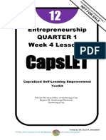 Entrepreneurship Quarter 1 Week 4 Lesson 1: Capslet