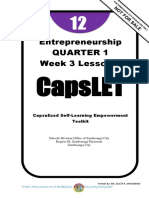 Entrepreneurship Quarter 1 Week 3 Lesson 1: Capslet