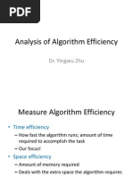 Analysis of Algorithm Efficiency: Dr. Yingwu Zhu