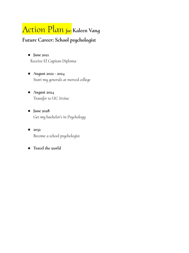 Action Plan 1 | PDF
