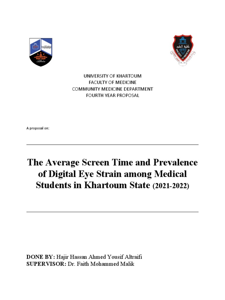 The Average Screen Time and Prevalence of Digital Eye Strain Among