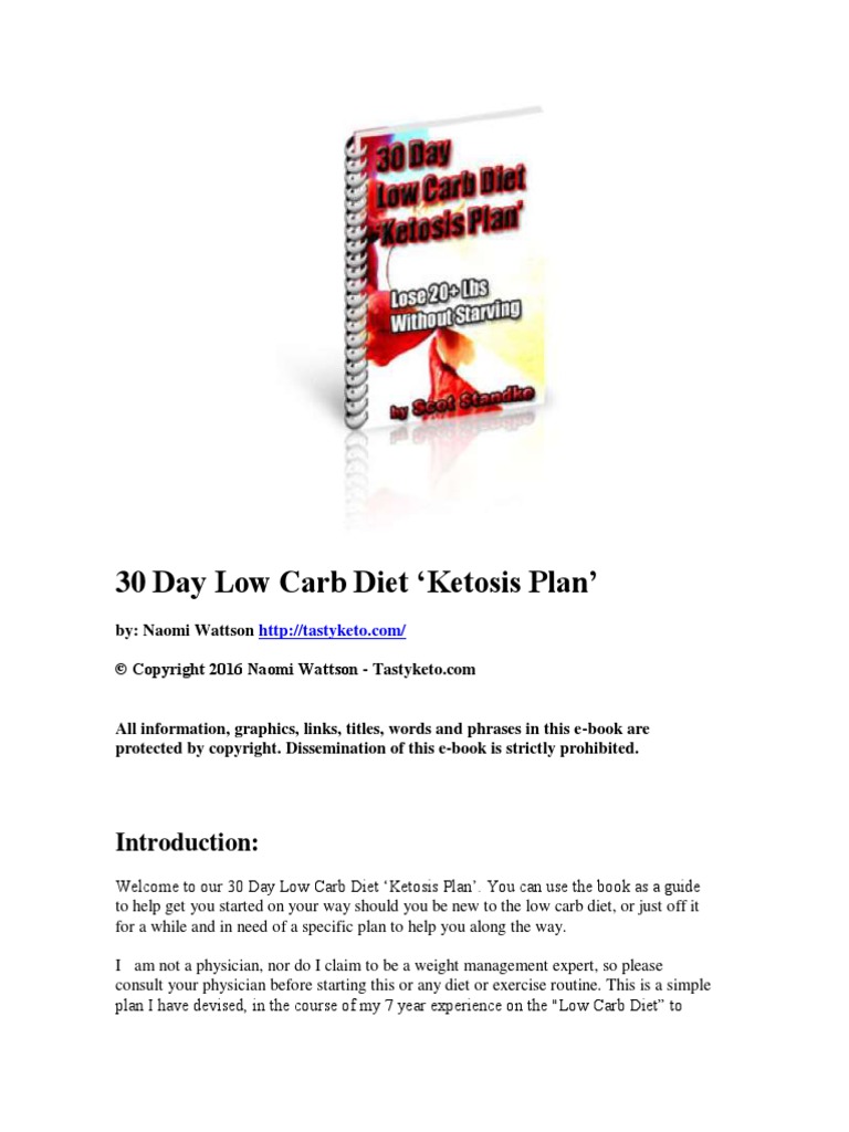 30 Day Low Carb (Keto) Diet Meal Plan | PDF | Cooking, Food & Wine ...