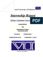 Internship Report: (Ufone Customer Care Center)